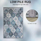 Moroccan Washable Trellis Area Rug Non-Slip Bedroom