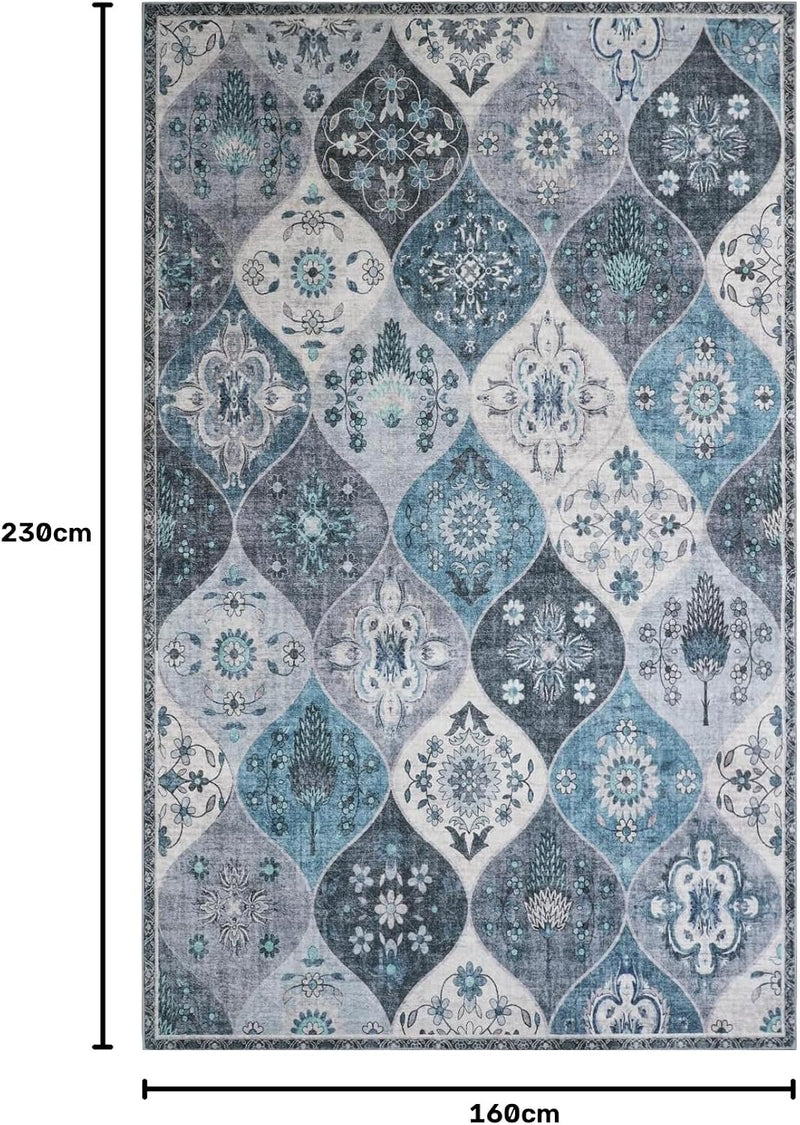 Moroccan Washable Trellis Area Rug Non-Slip Bedroom