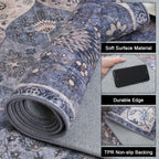 Moroccan Washable Trellis Area Rug Non-Slip Bedroom