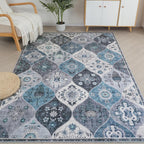 Moroccan Washable Trellis Area Rug Non-Slip Bedroom