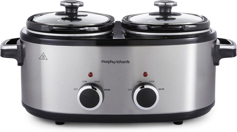 3.9L Trioserve Three Pot Slow Cooker Ceramic Pots
