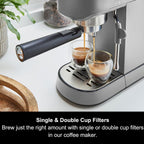 Signature Compact Espresso Maker Ground Coffee Dual Cup
