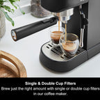 Signature Compact Espresso Maker Ground Coffee Dual Cup