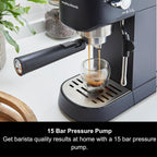 Signature Compact Espresso Maker Ground Coffee Dual Cup