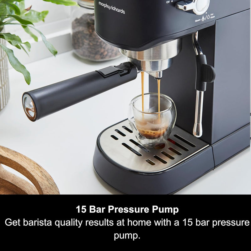 Signature Compact Espresso Maker Ground Coffee Dual Cup