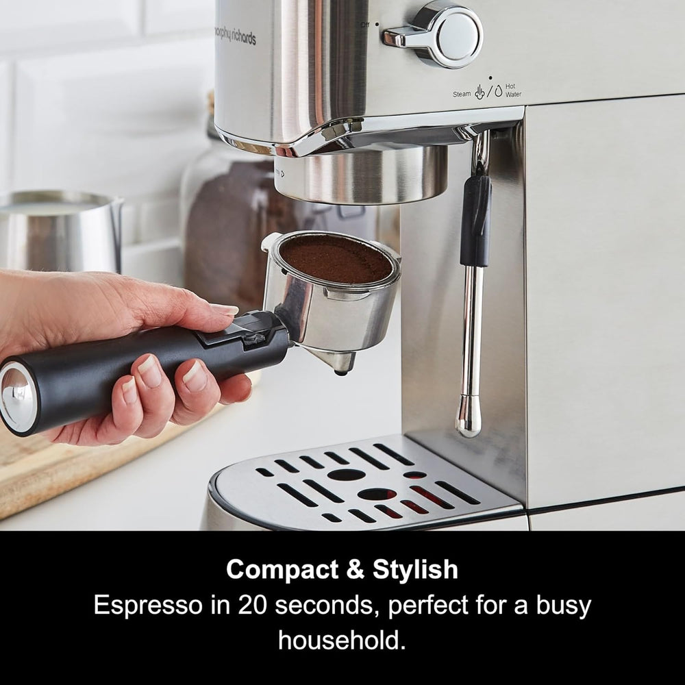 Compact Espresso Machine Dual Cup 1L Water Tank