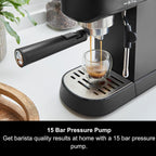 Signature Compact Espresso Maker Ground Coffee Dual Cup