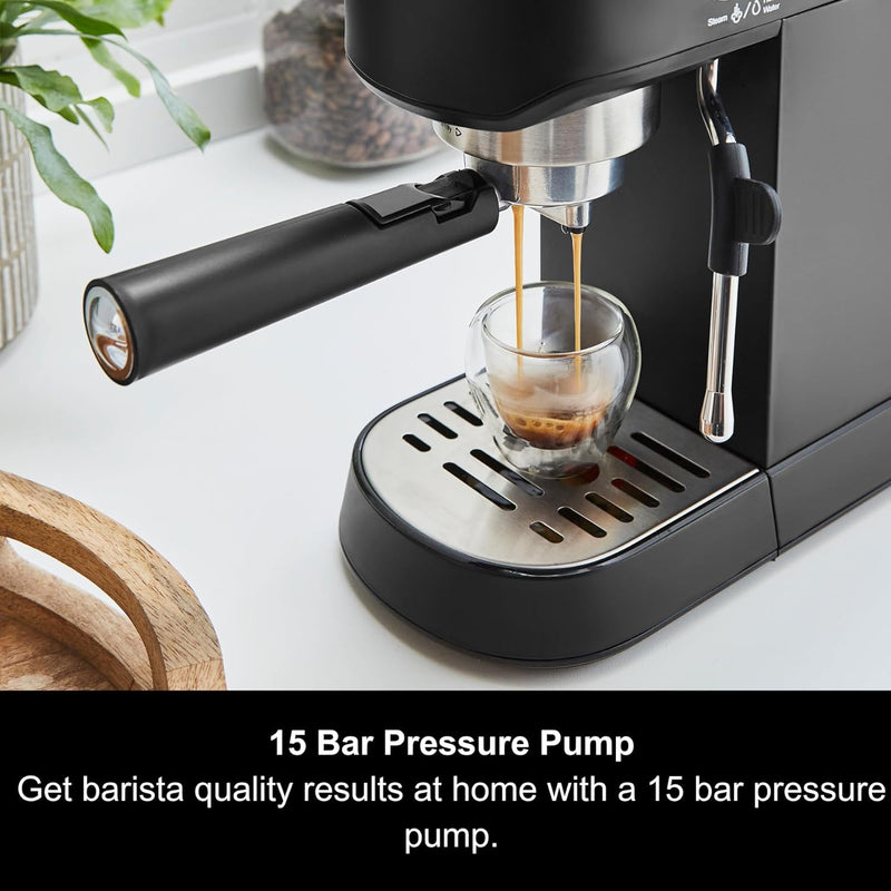 Signature Compact Espresso Maker Ground Coffee Dual Cup