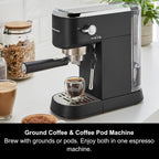 Signature Compact Espresso Maker Ground Coffee Dual Cup
