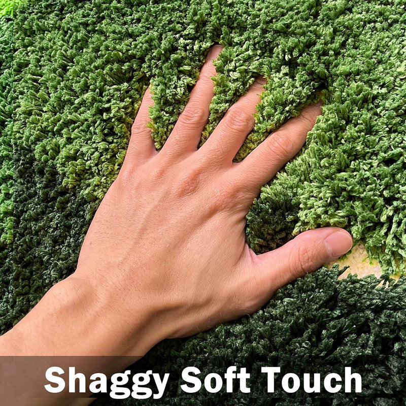 Moss Hallway Runner Rug Shag Carpet Leaf