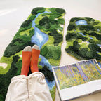 Moss Hallway Runner Rug Shag Carpet Leaf