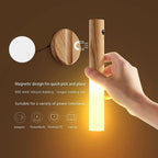 Motion Sensor Rechargeable Wall Light USB Magnetic Stick‑on