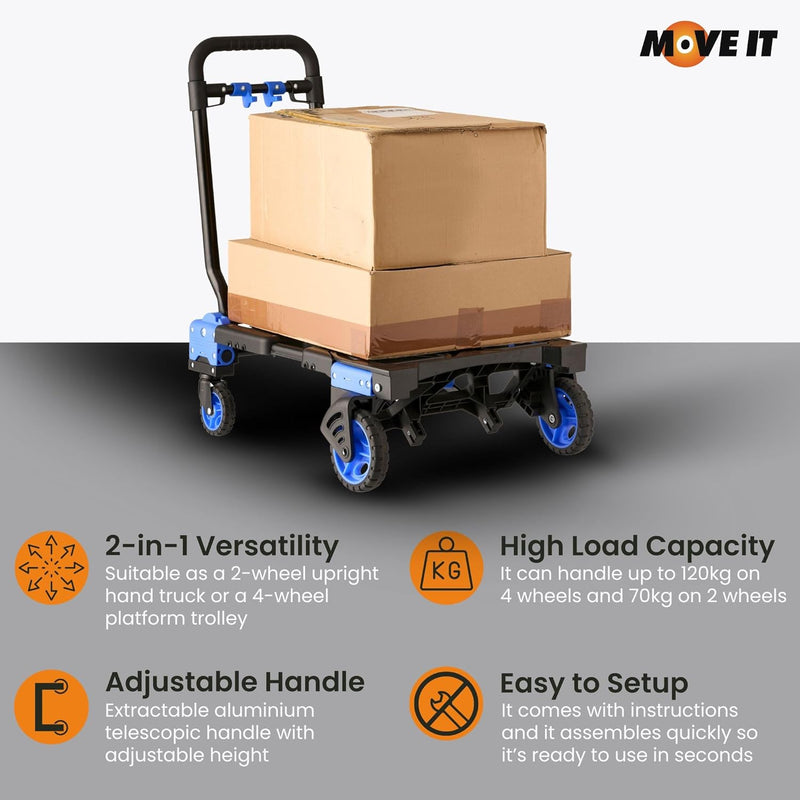 Move-It Folding Hand Truck Trolley Platform with 120KG