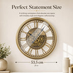 Moving Gears Wall Clock Vintage Bronze Arabic