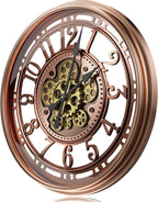 Moving Gears Wall Clock Vintage Bronze Arabic