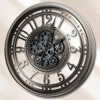 Moving Gears Wall Clock Vintage Bronze Arabic