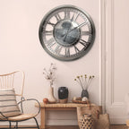 Moving Gears Wall Clock Vintage Bronze Arabic