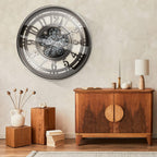 Moving Gears Wall Clock Vintage Bronze Arabic