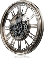 Moving Gears Wall Clock Vintage Bronze Arabic