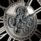 Moving Gears Wall Clock Vintage Bronze Arabic