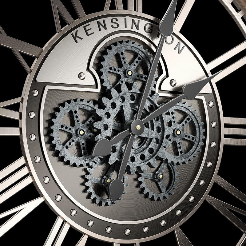 Moving Gears Wall Clock Vintage Bronze Arabic
