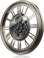 Moving Gears Wall Clock Vintage Bronze Arabic