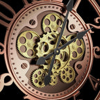 Moving Gears Wall Clock Vintage Bronze Arabic