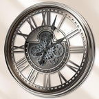 Moving Gears Wall Clock Vintage Bronze Arabic