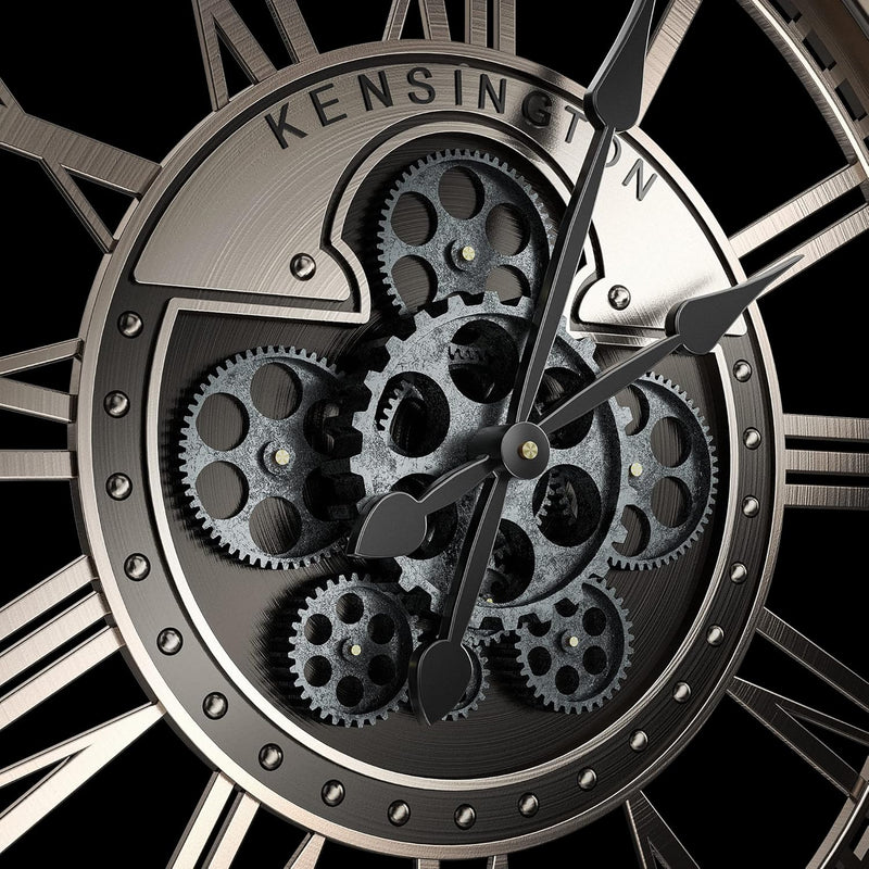 Moving Gears Wall Clock Vintage Bronze Arabic
