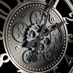 Moving Gears Wall Clock Vintage Bronze Arabic