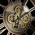 Moving Gears Wall Clock Vintage Bronze Arabic