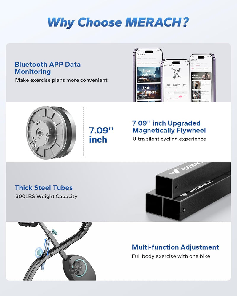 Multifunctional Foldable Exercise Bike Exclusive App