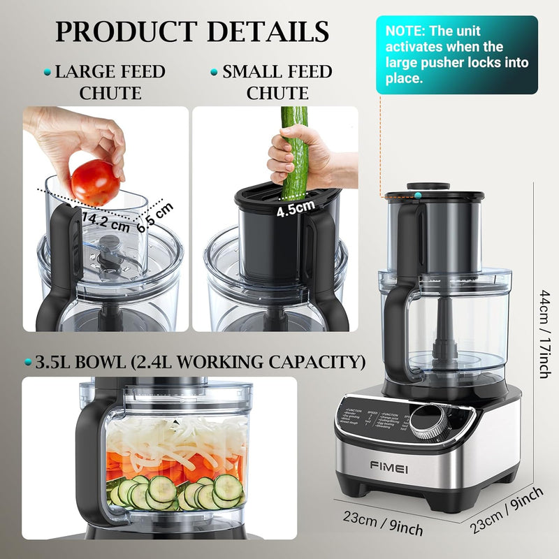 Multifunctional Food Processor 1300W 3.5L Chopper 1.5L Blender