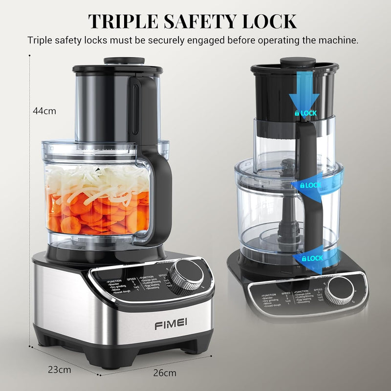 Multifunctional Food Processor 1300W 3.5L Chopper 1.5L Blender
