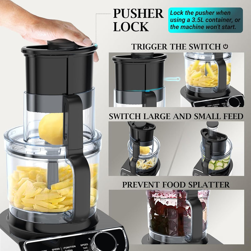 Multifunctional Food Processor 1300W 3.5L Chopper 1.5L Blender