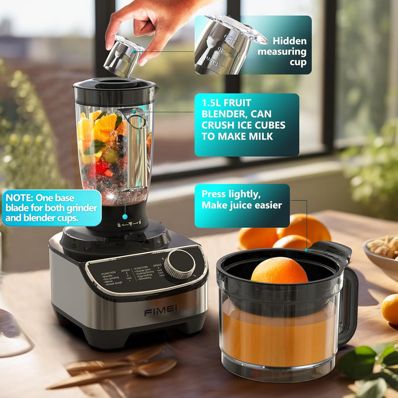 Multifunctional Food Processor 1300W 3.5L Chopper 1.5L Blender