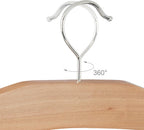 Multiple Trouser Hangers Wooden Coat Hanger with Rail (Set of 12)