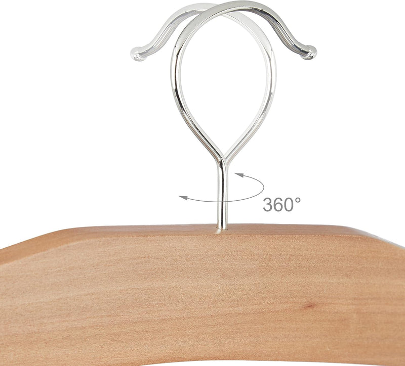Multiple Trouser Hangers Wooden Coat Hanger with Rail (Set of 12)