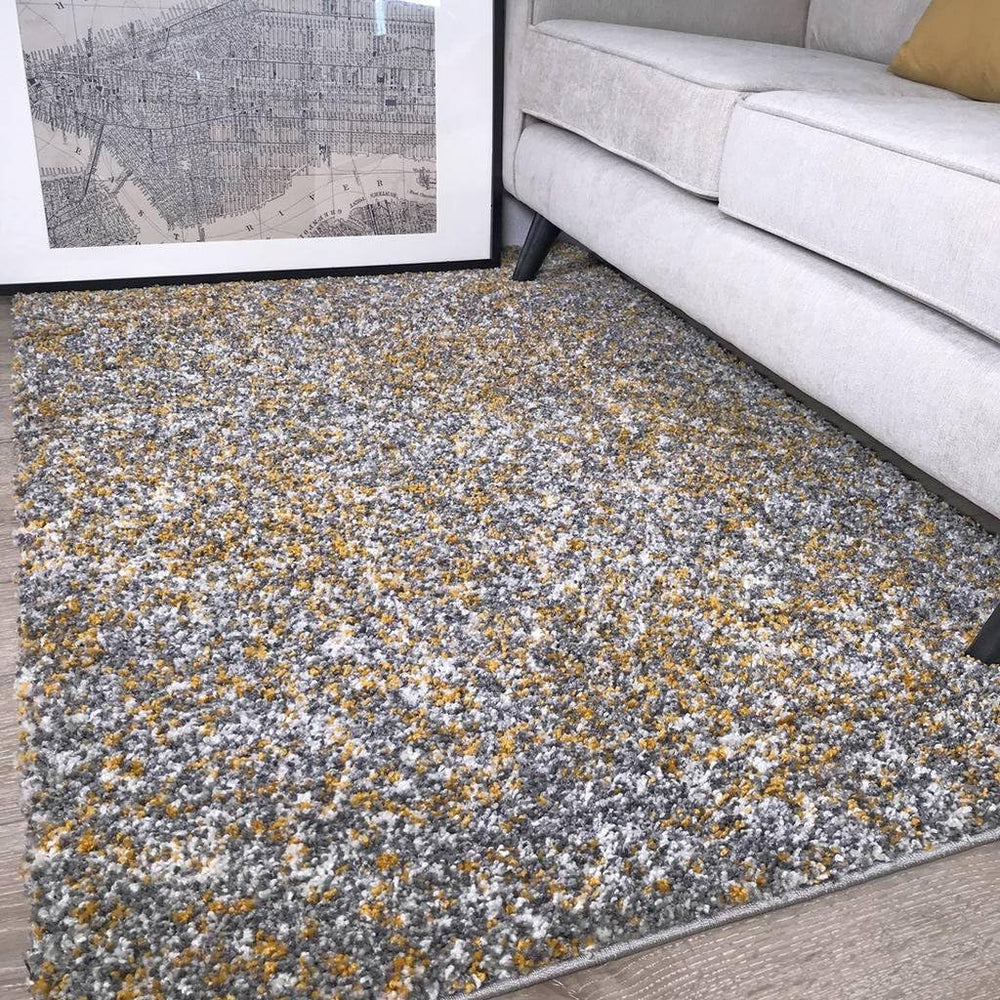 Murano Mottled Speckled Mixed Tonal Design Ochre Mustard
