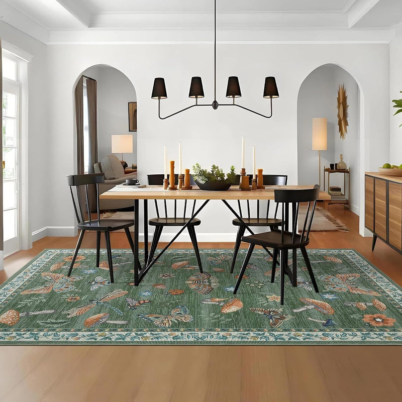 Mushroom Butterfly Rug for Living Room