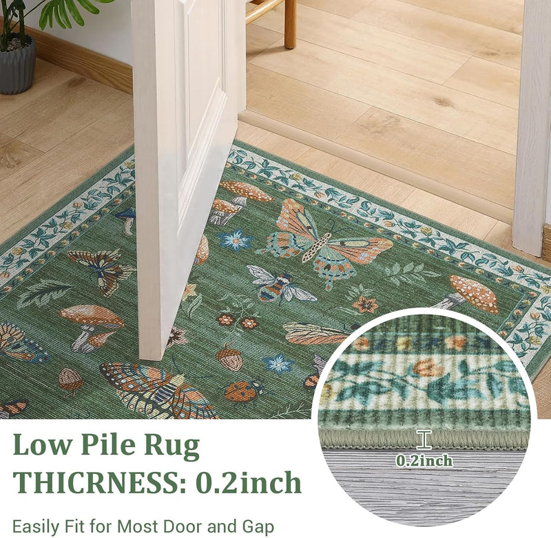 Mushroom Butterfly Rug for Living Room