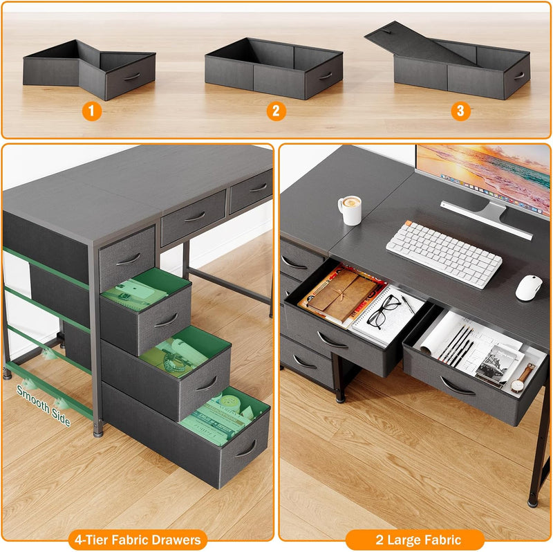 100x48CM Desk Small Computer with 6 Fabric