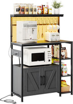 Bakers Rack with Power Outlet 6-Tier Kitchen Storage