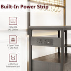 Bakers Rack with Power Outlet 6-Tier Kitchen Storage