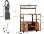 Bakers Rack with Power Outlet 6-Tier Kitchen Storage