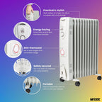 Mylek Oil Filled Heater Radiators 2500W Electric Portable