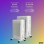 Mylek Oil Filled Heater Radiators 2500W Electric Portable