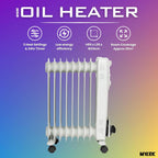 Mylek Oil Filled Heater Radiators 2500W Electric Portable