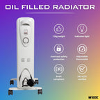 Mylek Oil Filled Heater Radiators 2500W Electric Portable
