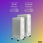 Mylek Oil Filled Heater Radiators 2500W Electric Portable